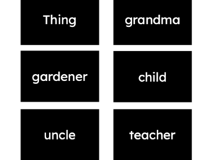 montessori grammar box — person, place and thing nouns (cursive)