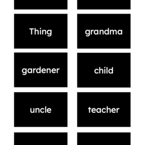 montessori grammar box — person, place and thing nouns (cursive)