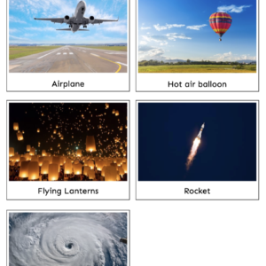 montessori sorting cards — spheres of the earth: land, air and water