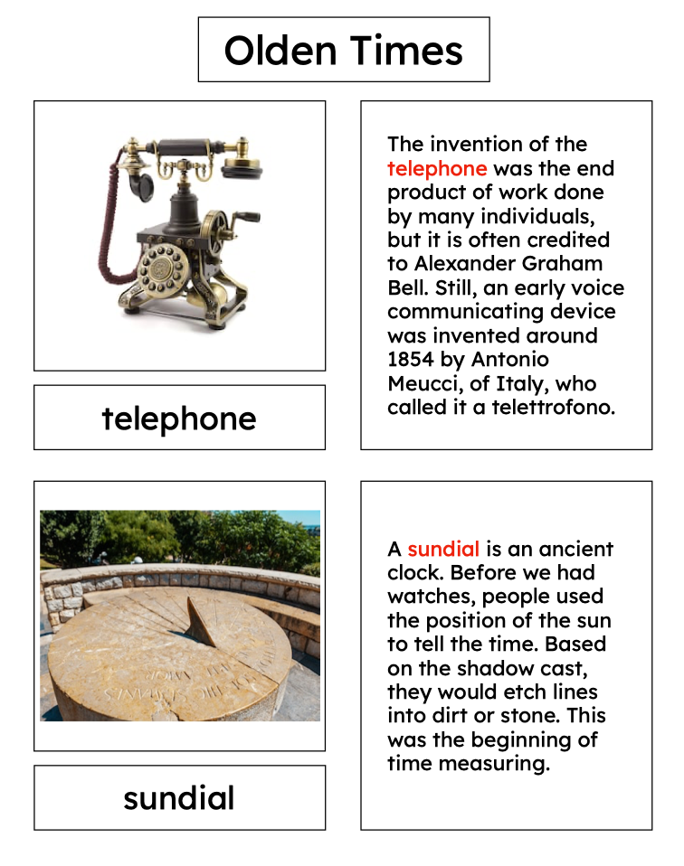 then and now — history nomenclature cards then and now — history nomenclature cards