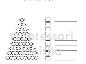 montessori bead stair worksheet — counting, number words and subitizing from 1 9
