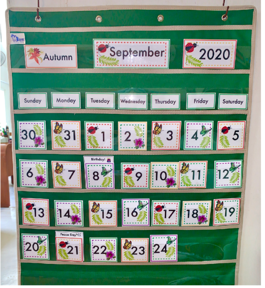 classroom calendar cards — tropical leaves theme classroom calendar cards — tropical leaves theme