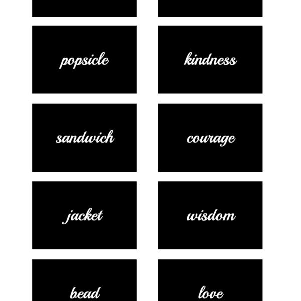 montessori grammar boxes concrete and abstract nouns (cursive)