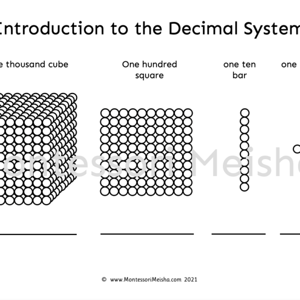 montessori golden beads worksheet — place value ones to thousands