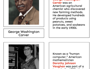 diverse scientists of the western world — montessori nomenclature cards