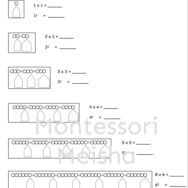 Montessori Short Bead Chains Worksheet